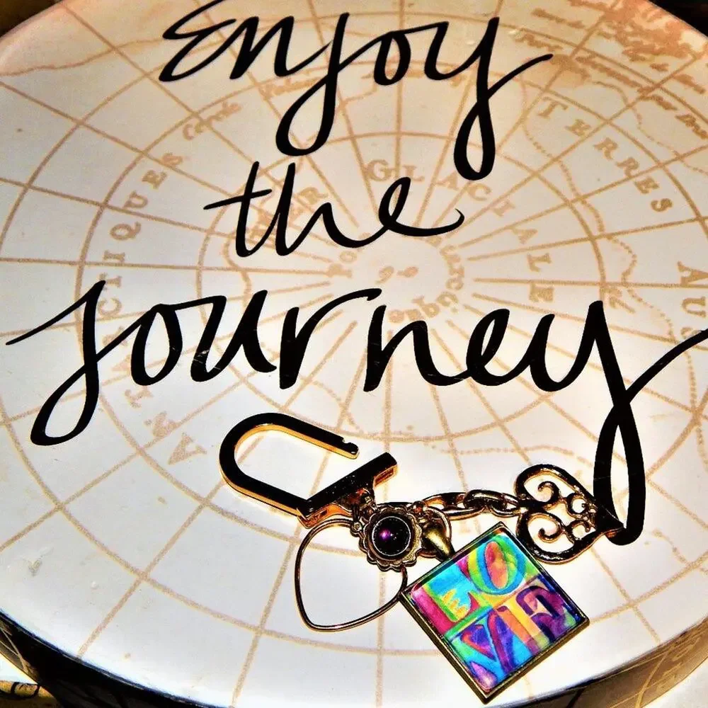 Artisan Pop Art "LOVE"  Keychain - Picture 2 of 5